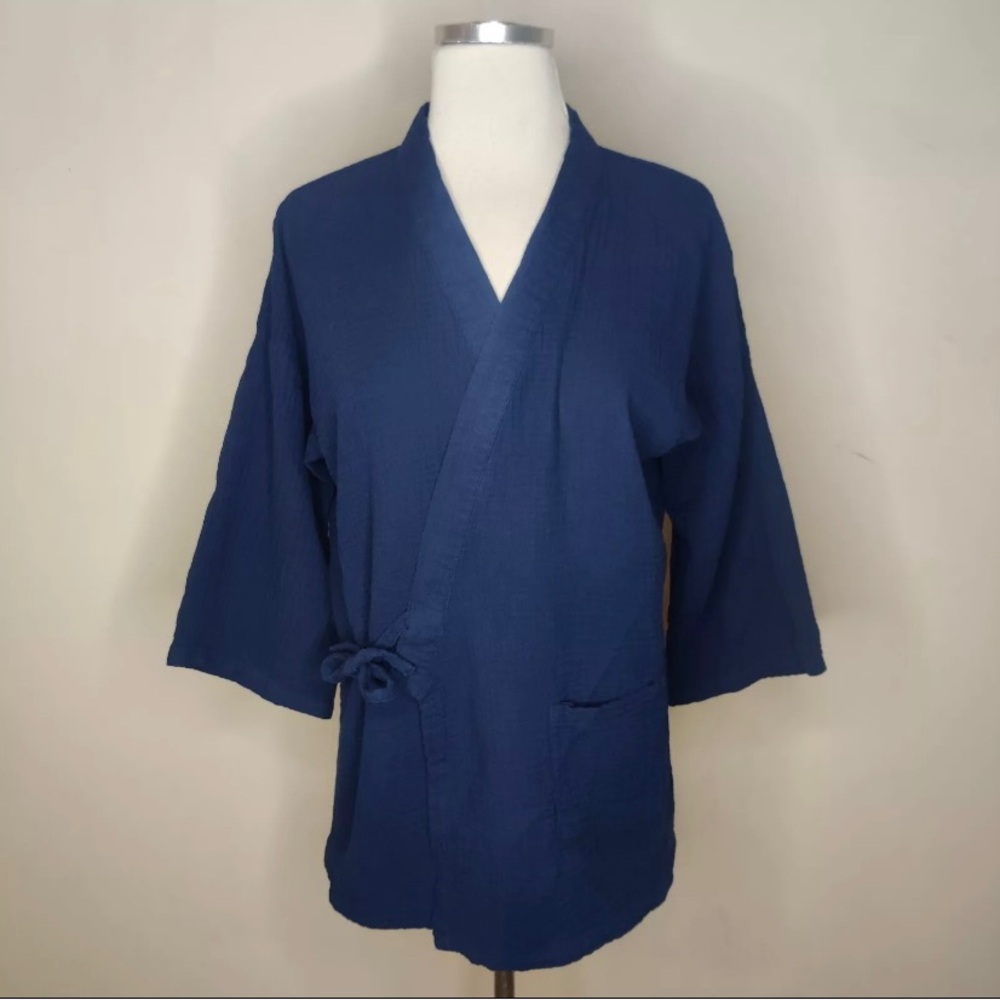 Himoriwabi Couture Japan samue kimono wrap top with internal and external ties